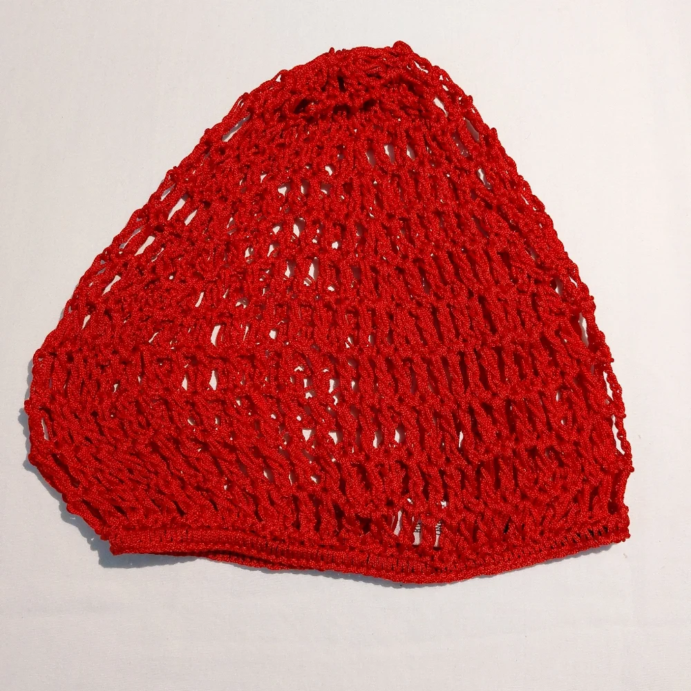 Red Crochet Hair Net Snood And 200 Hairpins New